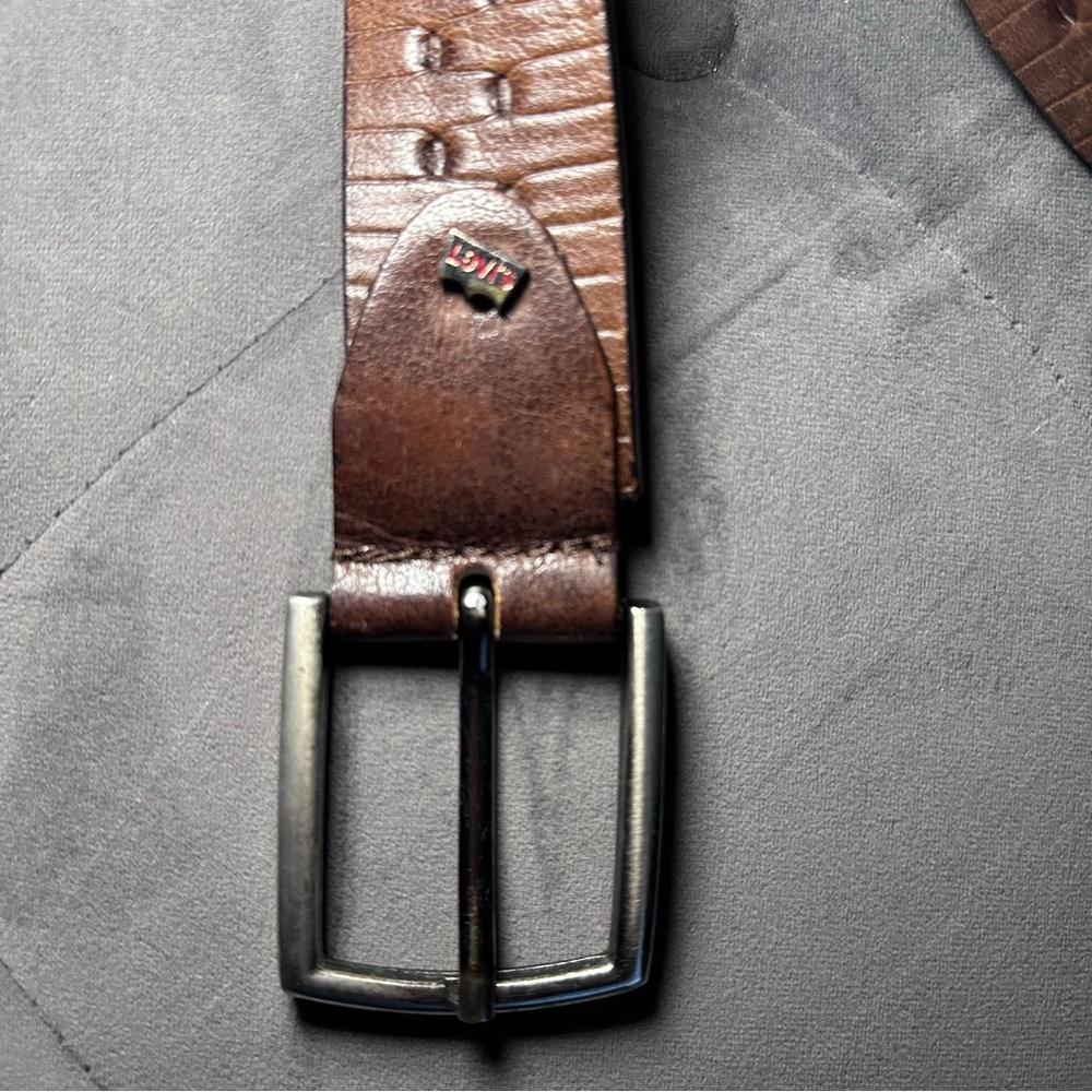 Levi's Brown Embossed Leather Belt, Western, Cowgirl, Unisex